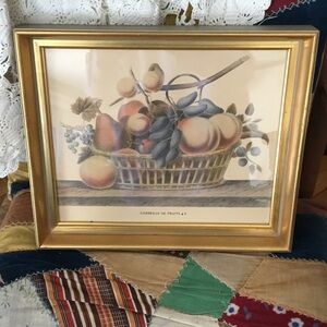Framed Fruit Basket Art Print “Corbeille De Fruits #2”